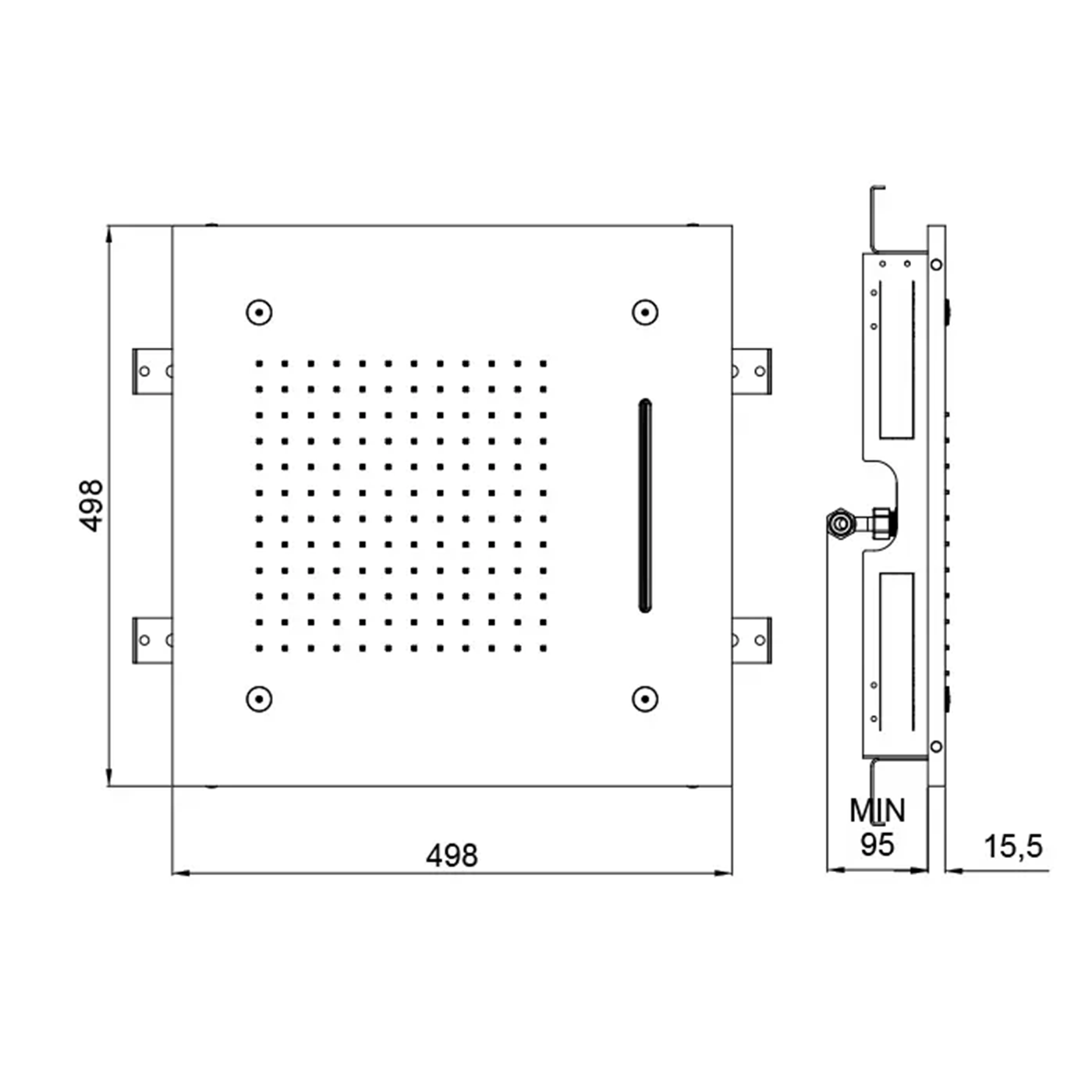 Deszczownica Mist Squre 500x500 3-strumienie