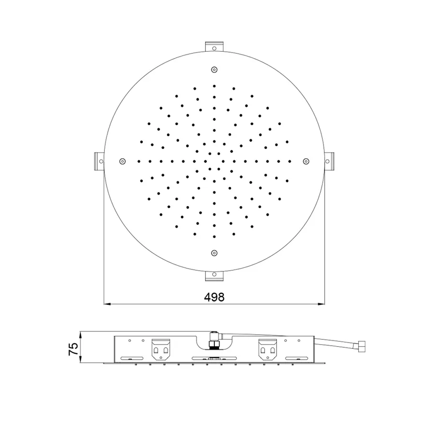 Rysunek techniczny Deszczownica Round MonoJet 500